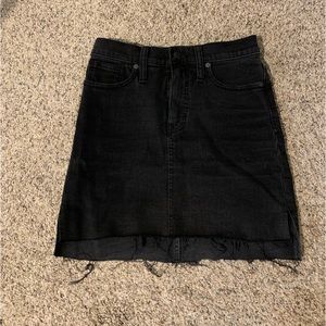 Madewell black denim skirt